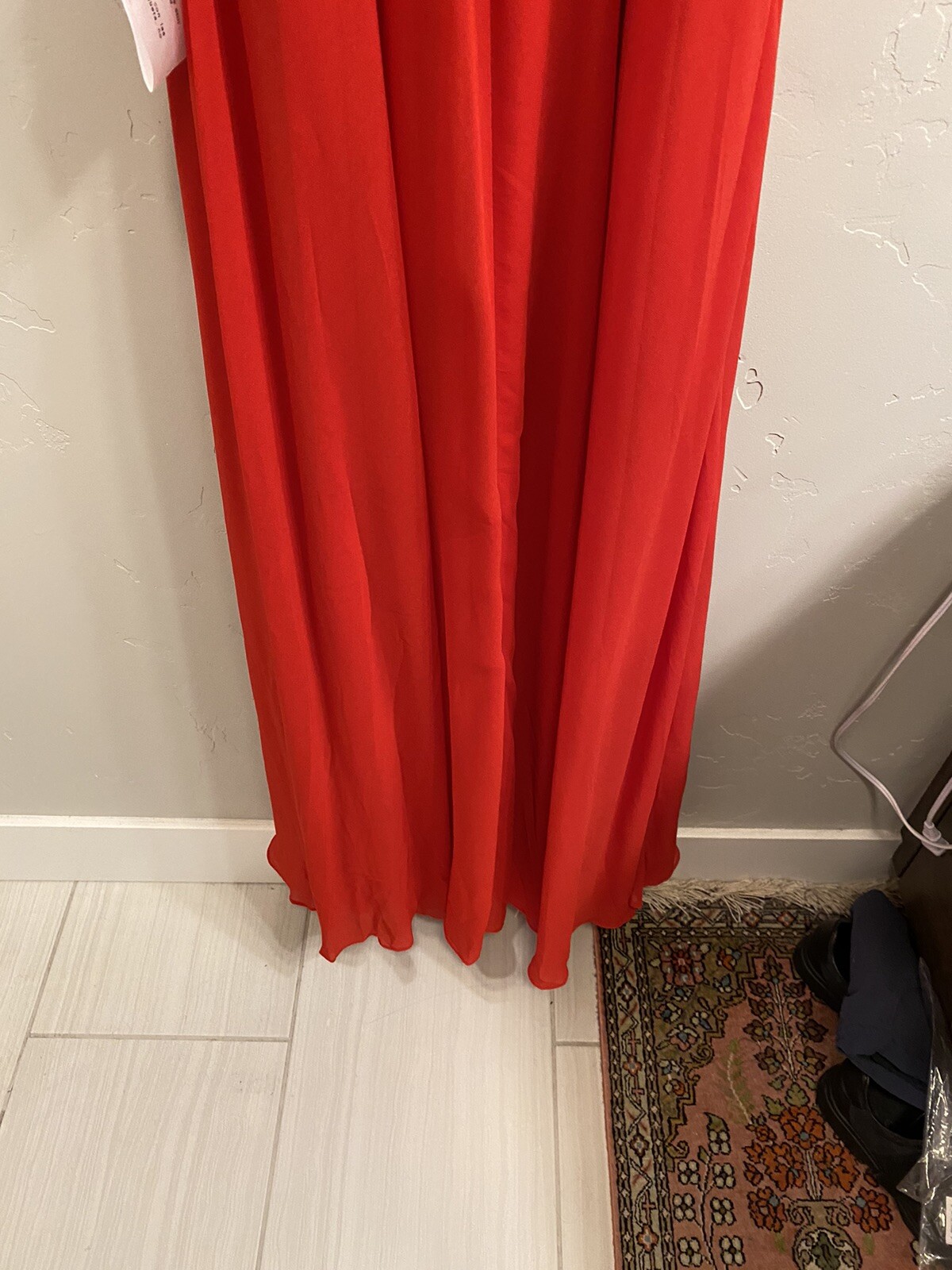 Dress The Population Size XS Cambria Red Maxi Slit Cutout Evening Gown Dress