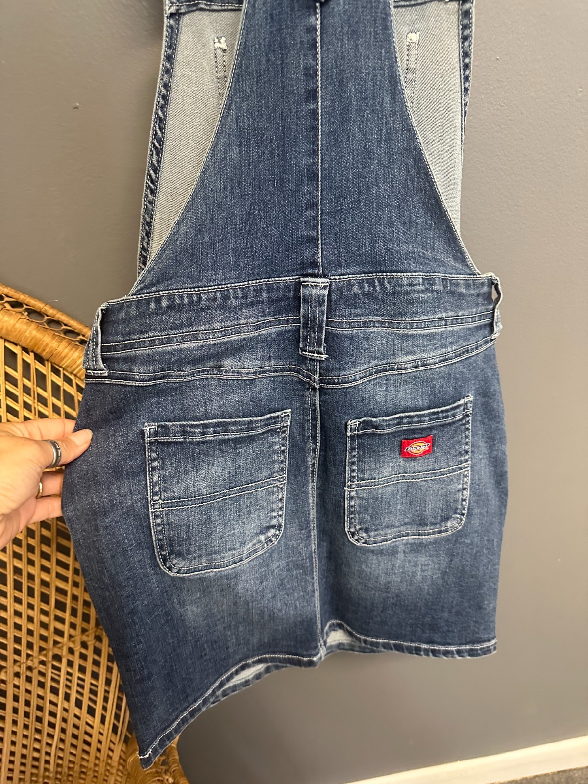 Dickies Overall Jean Dress Juniors Size L Dark Blue Denim Y2K Grunge Vintage