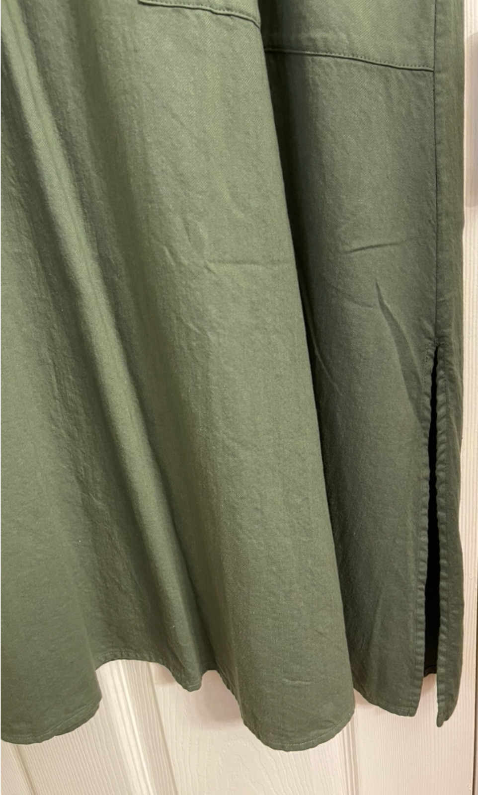 NWT $208 Eileen Fisher Nori Soft Organic Cotton Twill Scoop Neck Dress Large