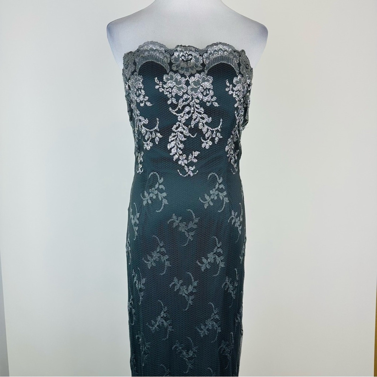 Jessica McClintock for Gunne Sax Strapless Lace Dress Size 7