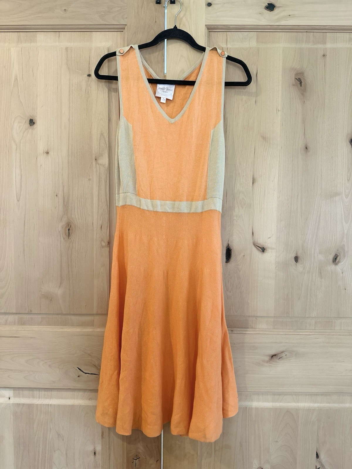 Romeo & Juliet Couture Knit Midi Apricot A-line Sleeveless Dress, Size M