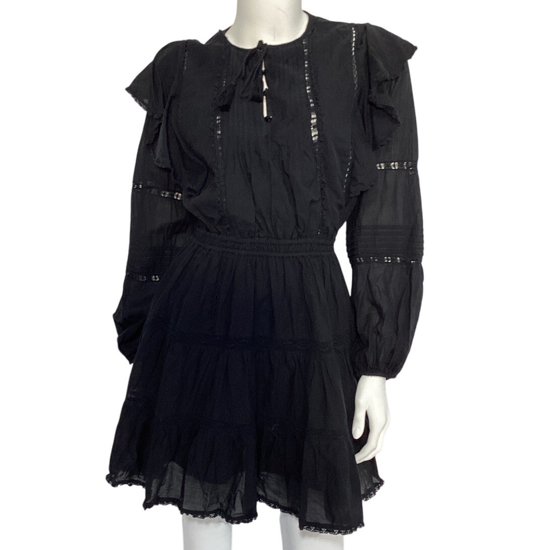Little Moon Ruffled Black Monaco Dress Size S