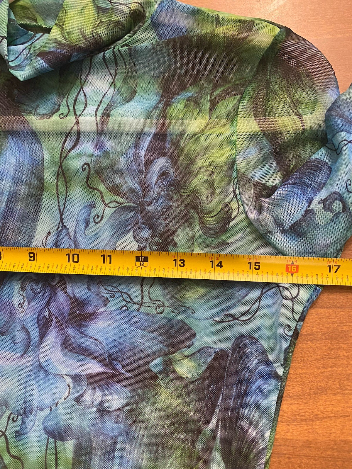 Sexy See through Mesh Mini Summer Dress Ethereal Print Sheer Y2K Cyber Grunge L