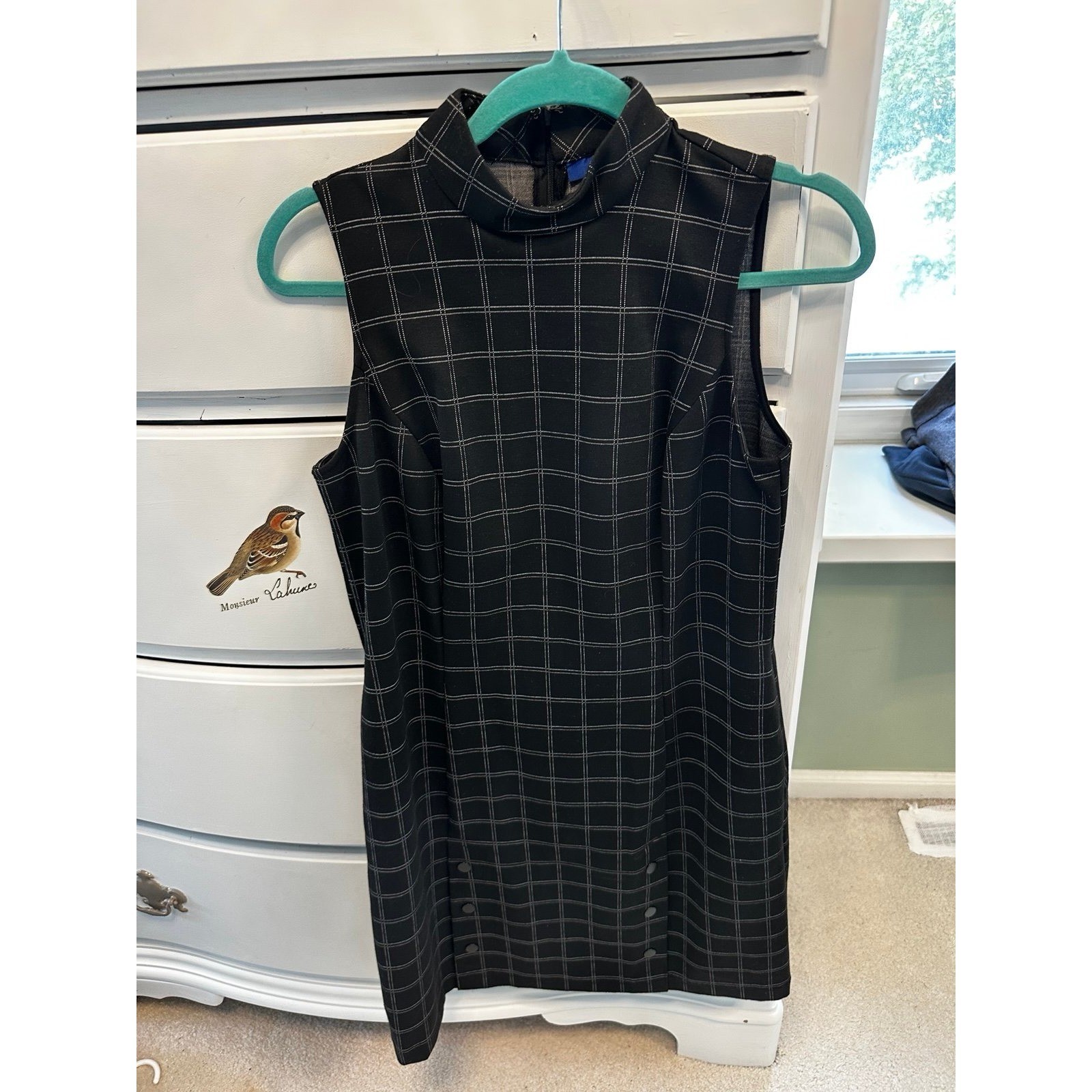Apt 9 size small black check sleeveless dress business professional