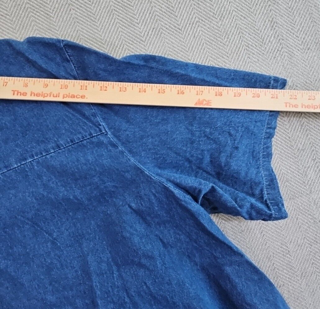 Minibee Ruffle Dress Woman’s 3XL Blue Oversized Casual Midi Pockets Short Sleeve