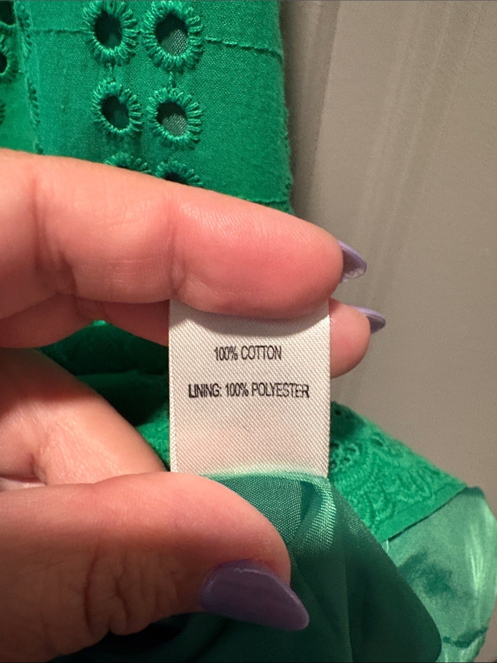 Isabel & Nina Green Eyelet Shift Dress Size 14 Cotton Embroidered Sleeveless