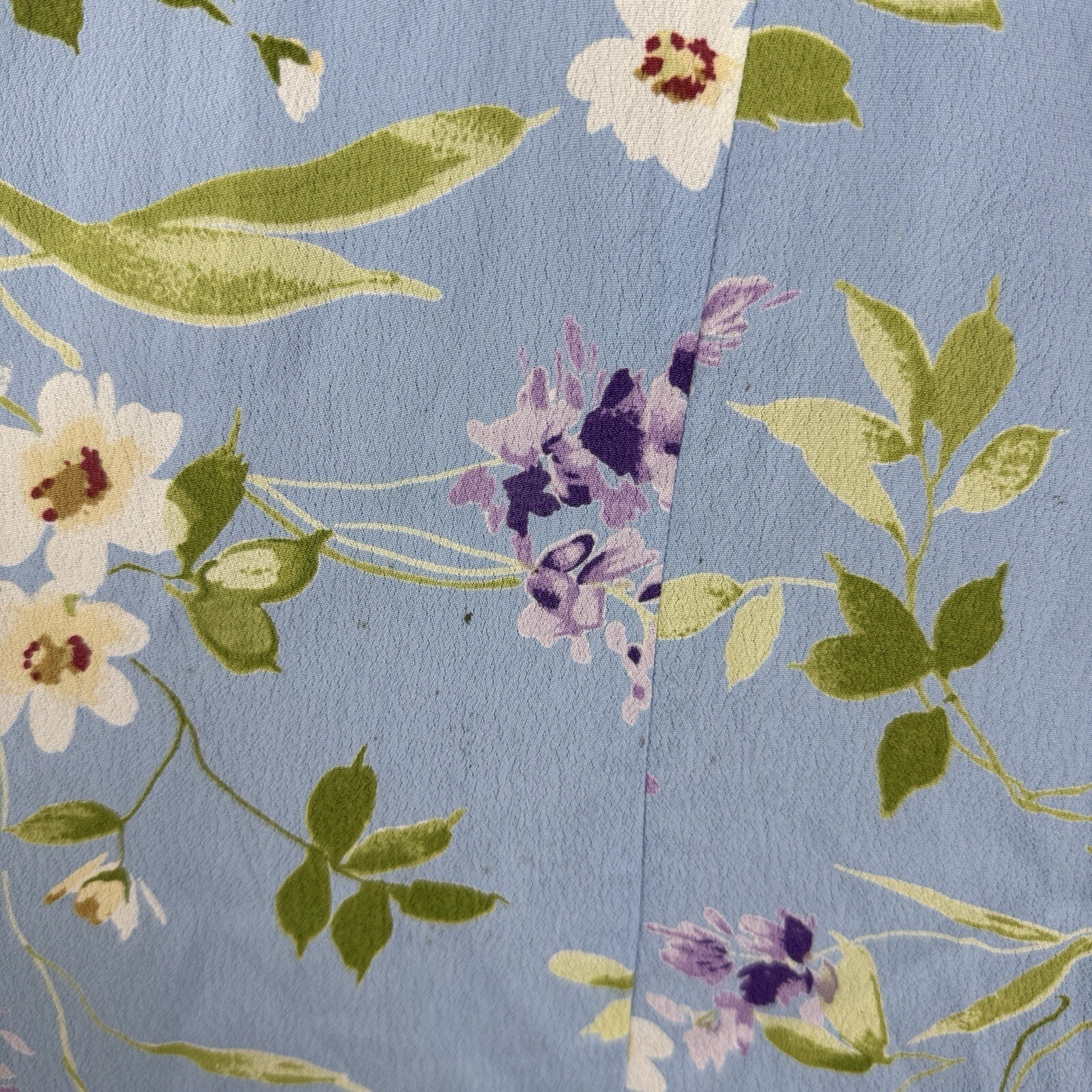 VTG! Jenny Helene Blue Floral Summer Long Dress 2X 100% Rayon USA Cottagecore