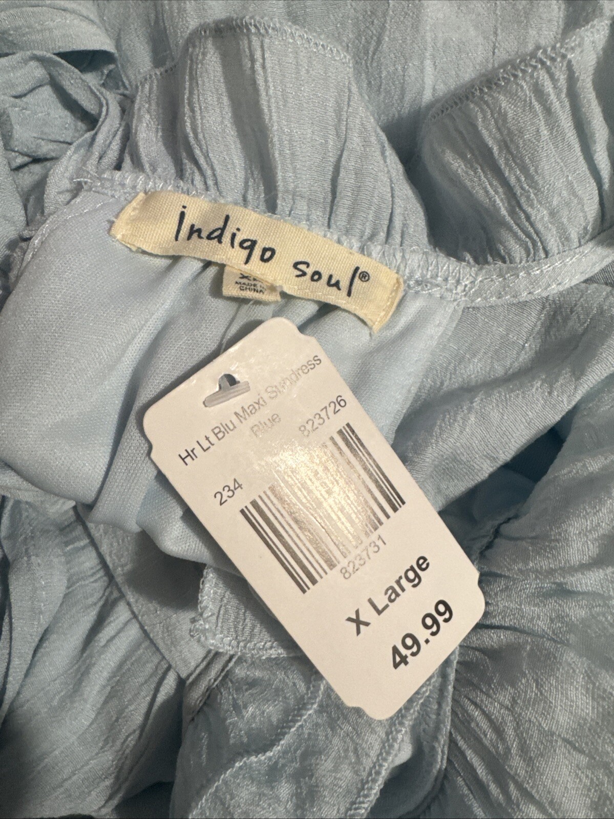 INDIGO SOUL BLUE MAXI SUNDRESS BLUE SLEEVELESS SIZE XL Women’s NEW!