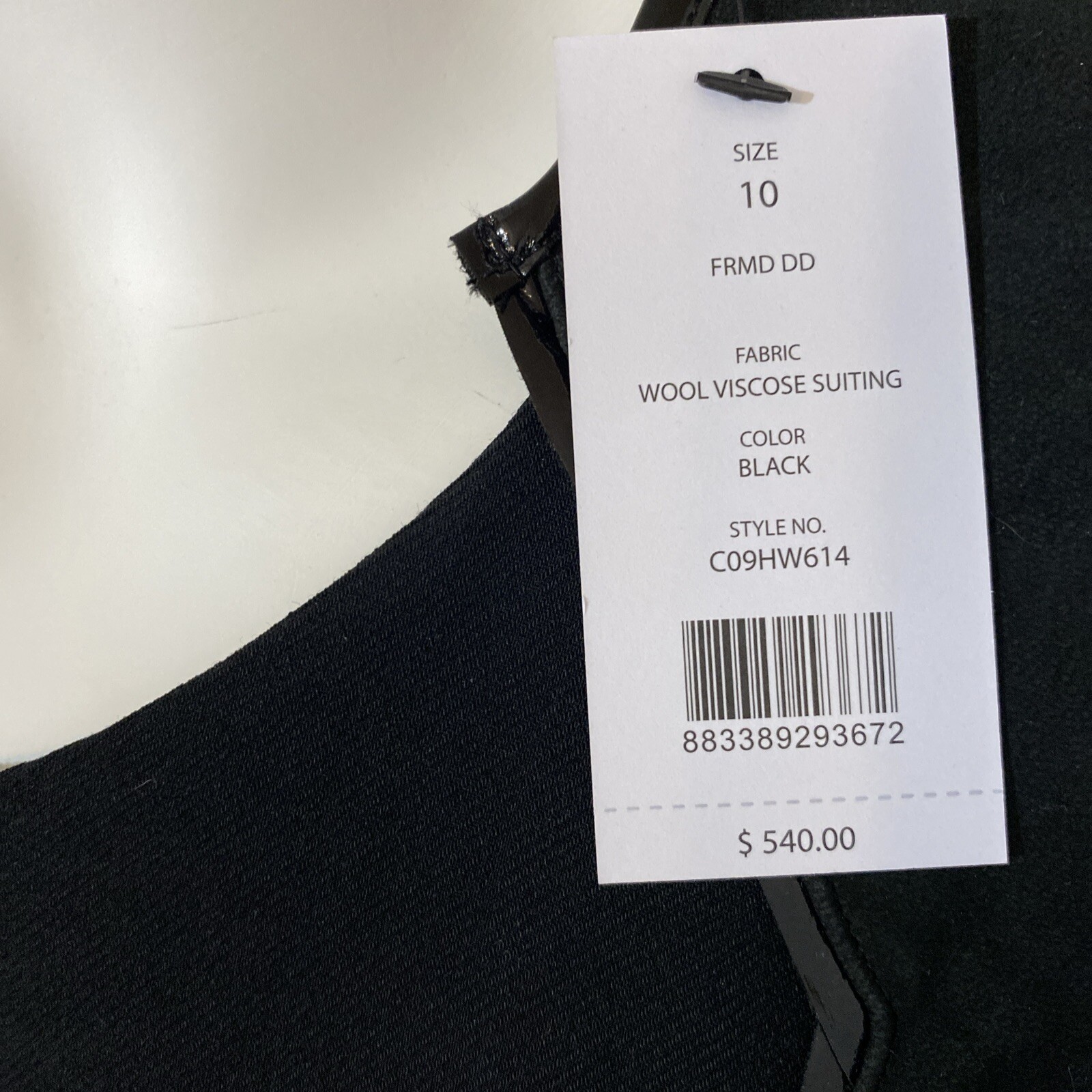 Helmut Lang Black Leather Panel Sleeveless Asymmetric Hem Sheath Dress Size 10