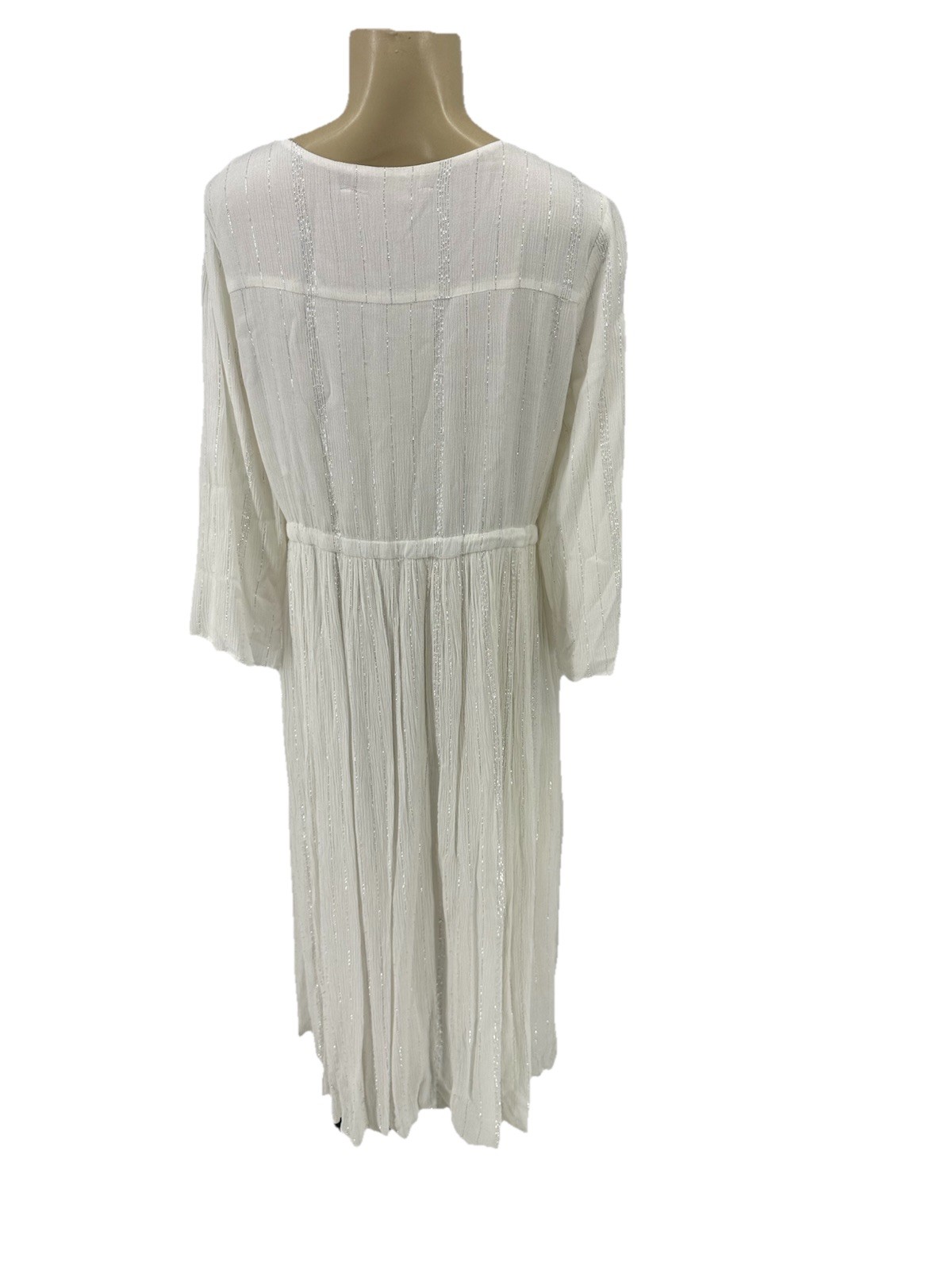 SOFT SURROUNDINGS Large Petite Women STARLIGHT MAXI DRESS White Silver 64-31