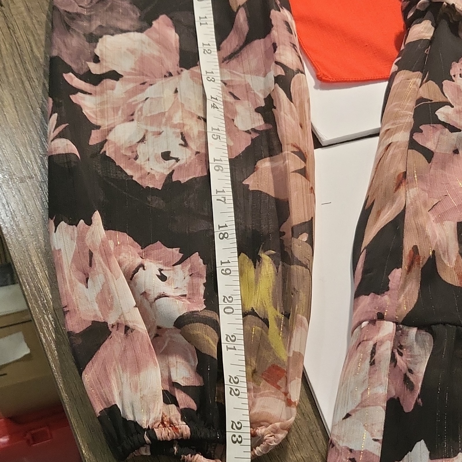 Anne Klein Floral Chiffon Collared Button Front Long Sleeve Belted Dress 2