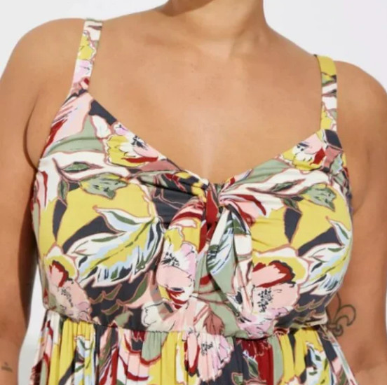 Torrid Mini Super Soft Bow Front Skater Dress – Floral Multi