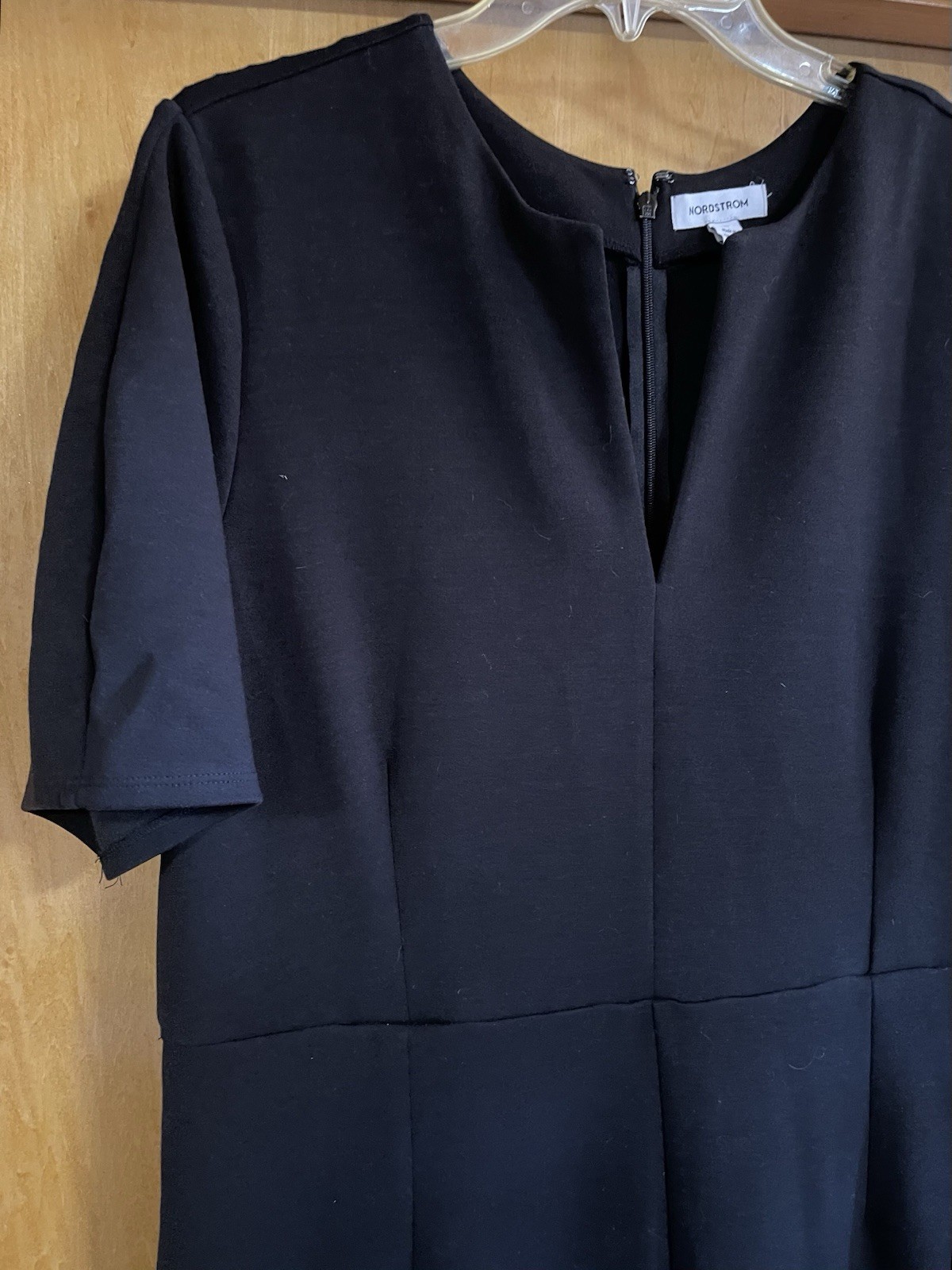 Nordstrom Women’s XL Black Short Sleeve Long Midi Shift Dress, Worn Once