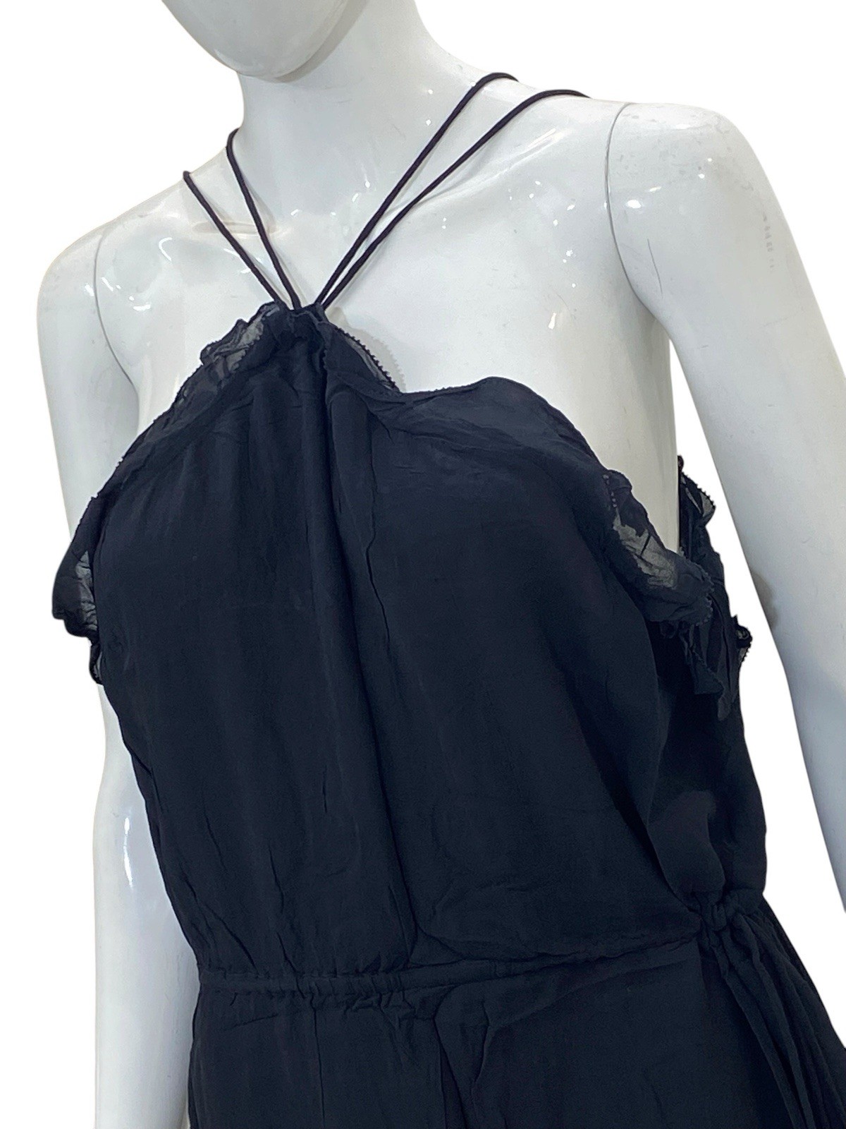 Isabel Marant Etoile Betty Vintage Spaghetti Strap Ruffle Short Mini Dress S 36