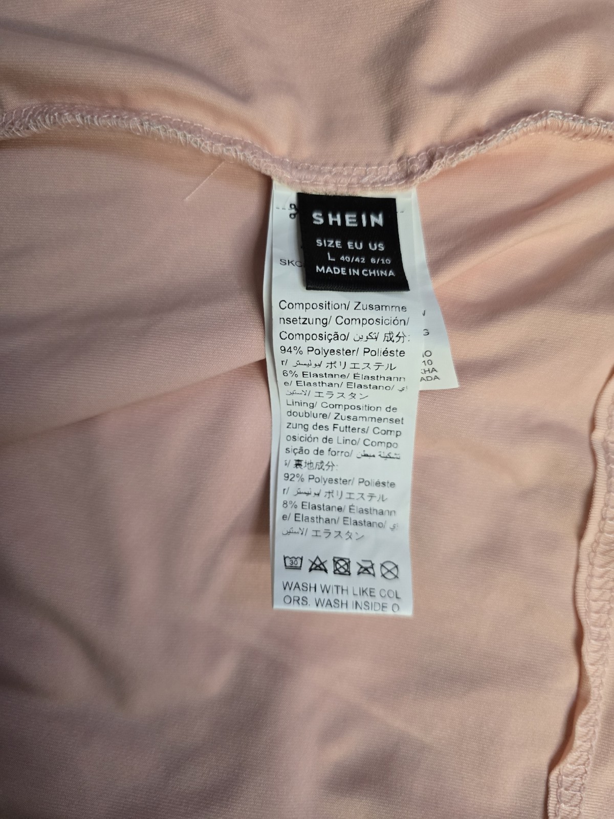 SHEIN Women’s Pink Floral Ruffle Bottom front Slip Midi Dress Size Large NWOT