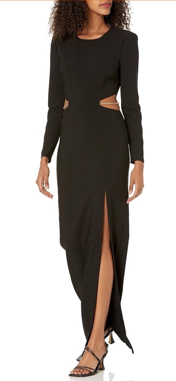 Likely Women’s Mikey Long Sleeve Maxi Length Gown Size 00 Black