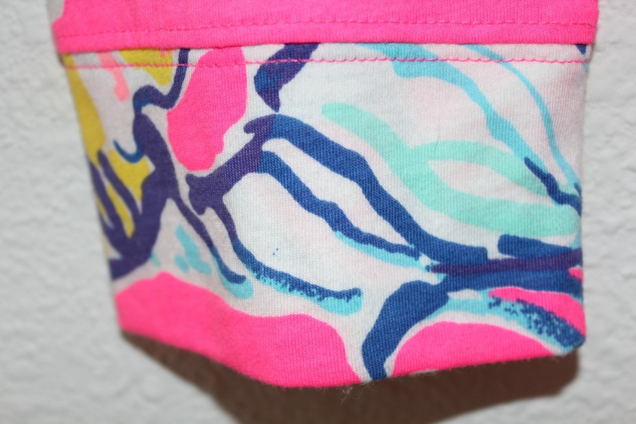 Lilly Pulitzer Marlowe Dress 100% Pima Cotton Pink Floral Boat Neck Nautical L