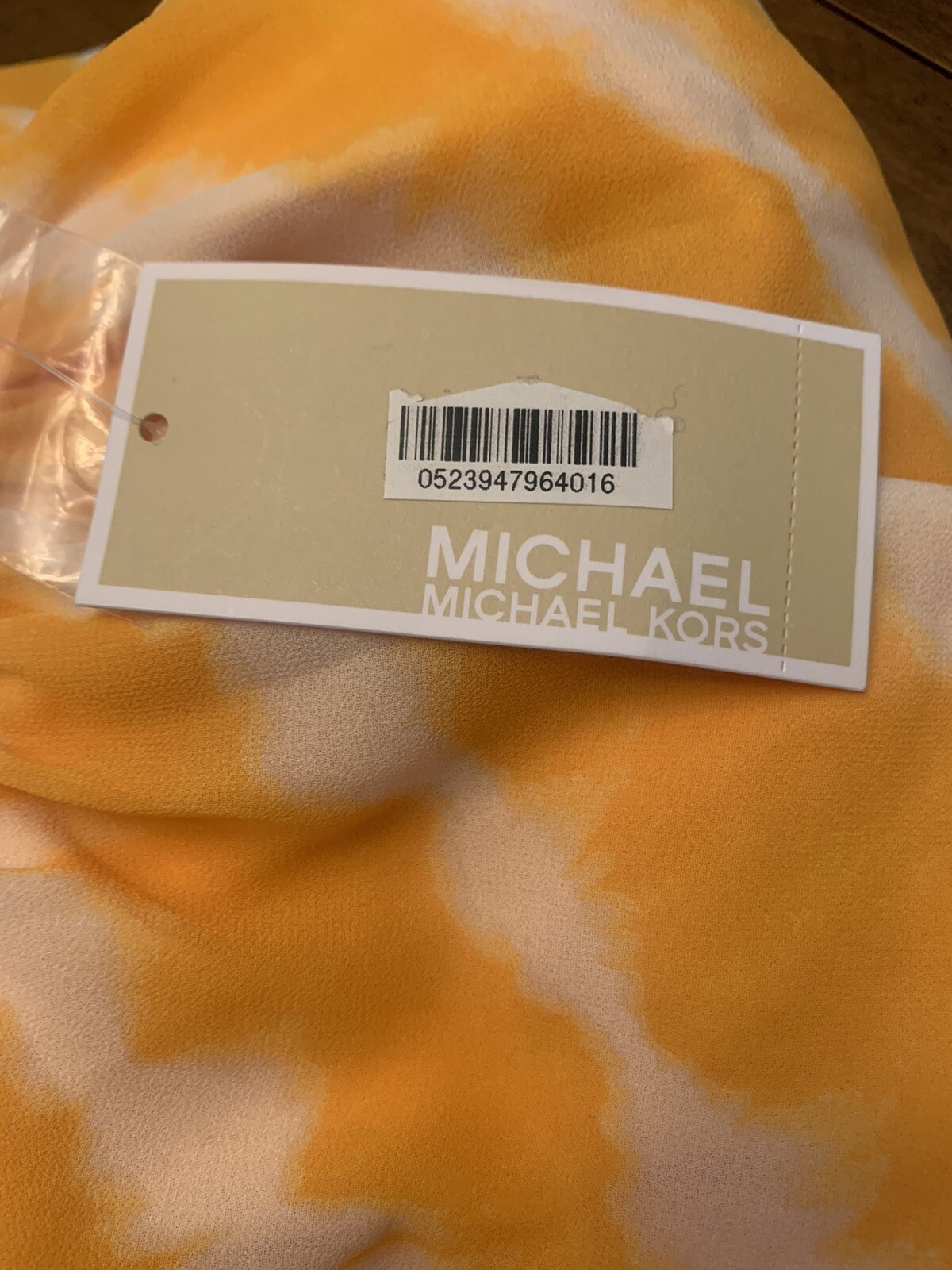 NEW MICHAEL Michael Kors Yellow Long Sleeved Ruched Waist Dress Size Medium NWT
