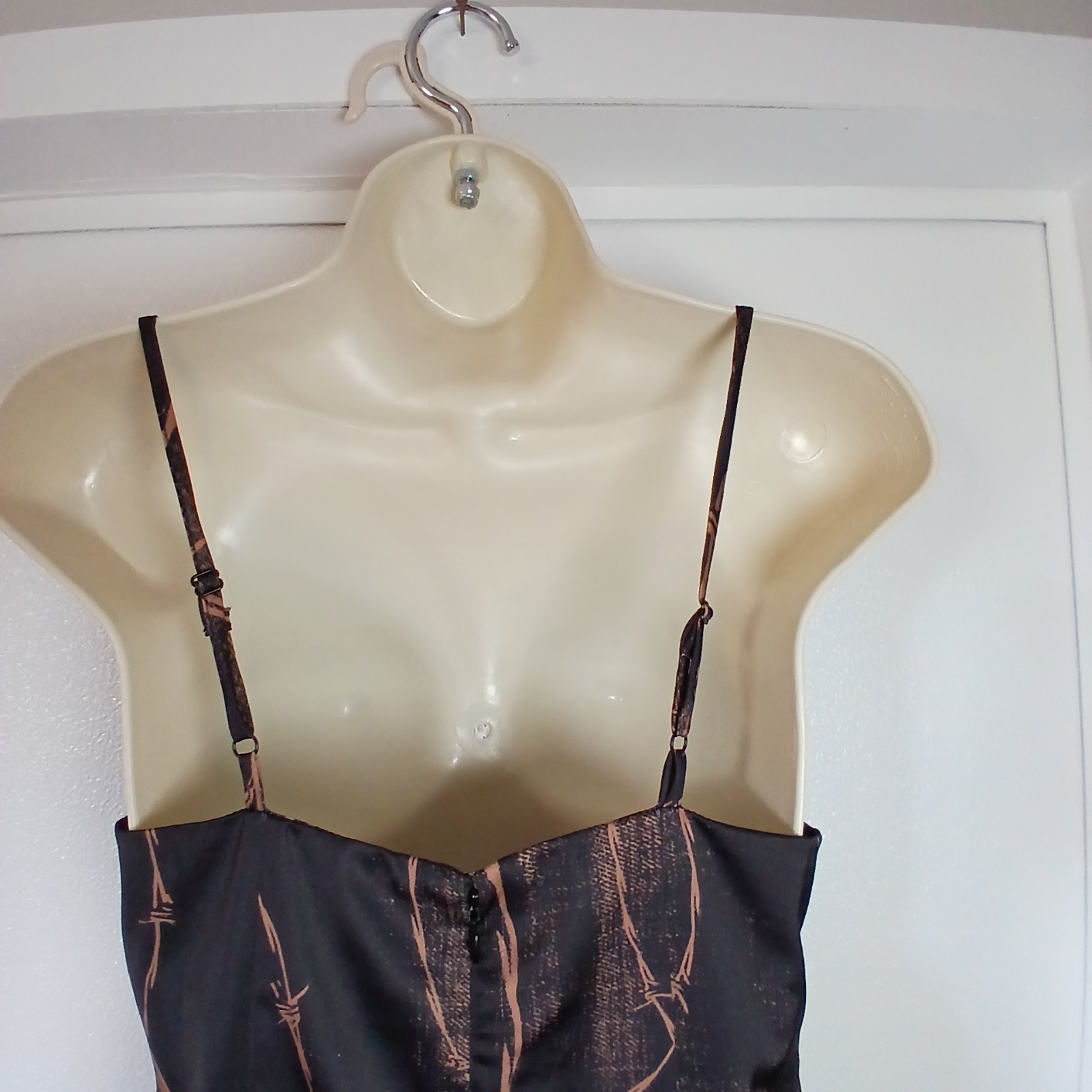 UO Barbed Wire Print Cowl Neck Midi Slip Dress-90s Grunge Aesthetic