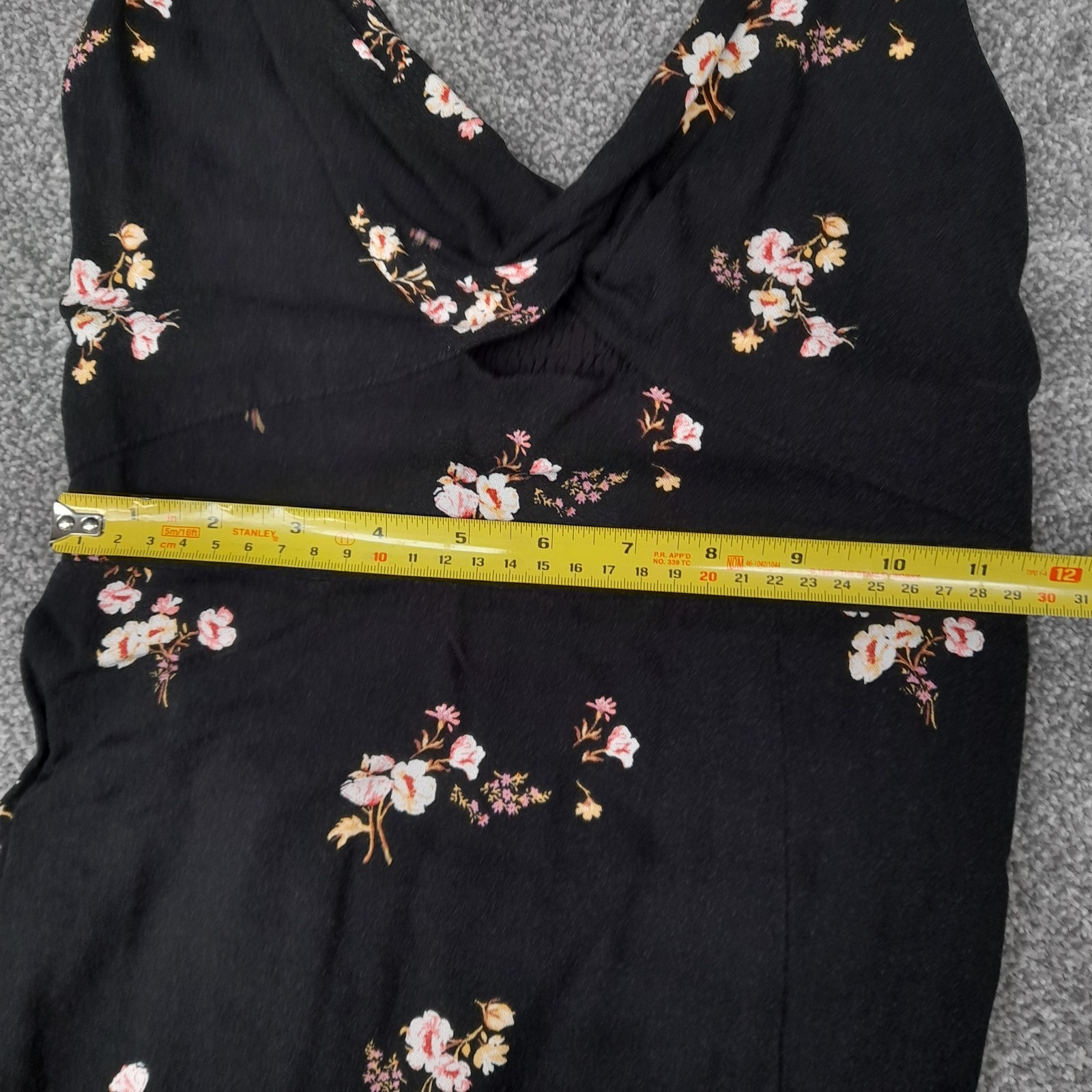 Abercrombie & Fitch Floral Midi Dress Women’s XS Black Side Split Slip Dress