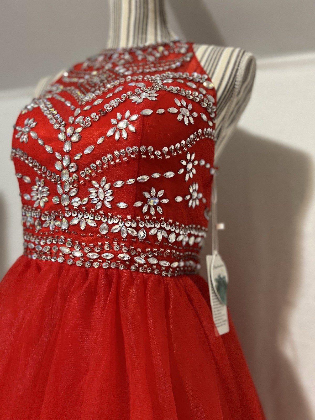 Prom Princes Party Rhinestones Mini Dress Sz S 4 Cocktail Babydoll NWT Gala #3