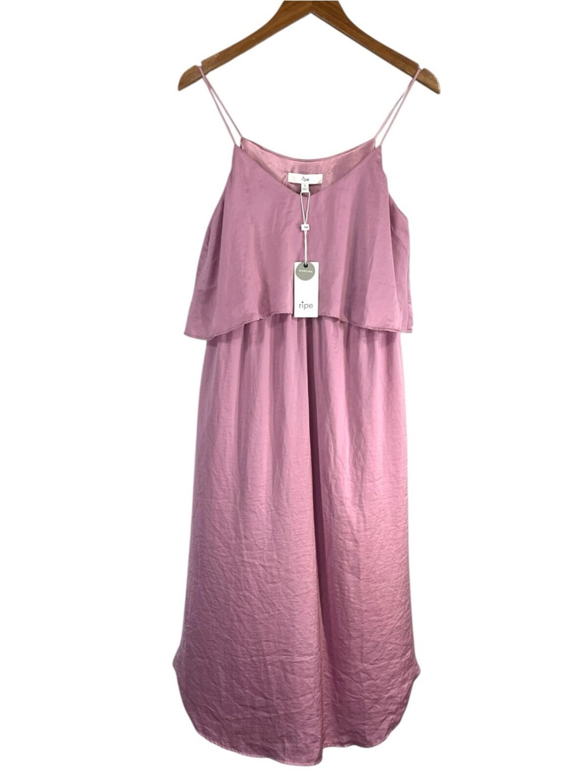 NWT Ripe Maternity Nursing Slip Dress in Pink Size Small NEW WITH TAGS