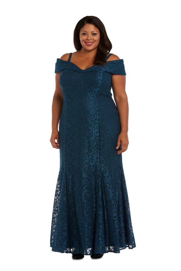 ✨ R&M Richards 2047W Formal Plus Size 20 Long Lace Gown off the should ✨