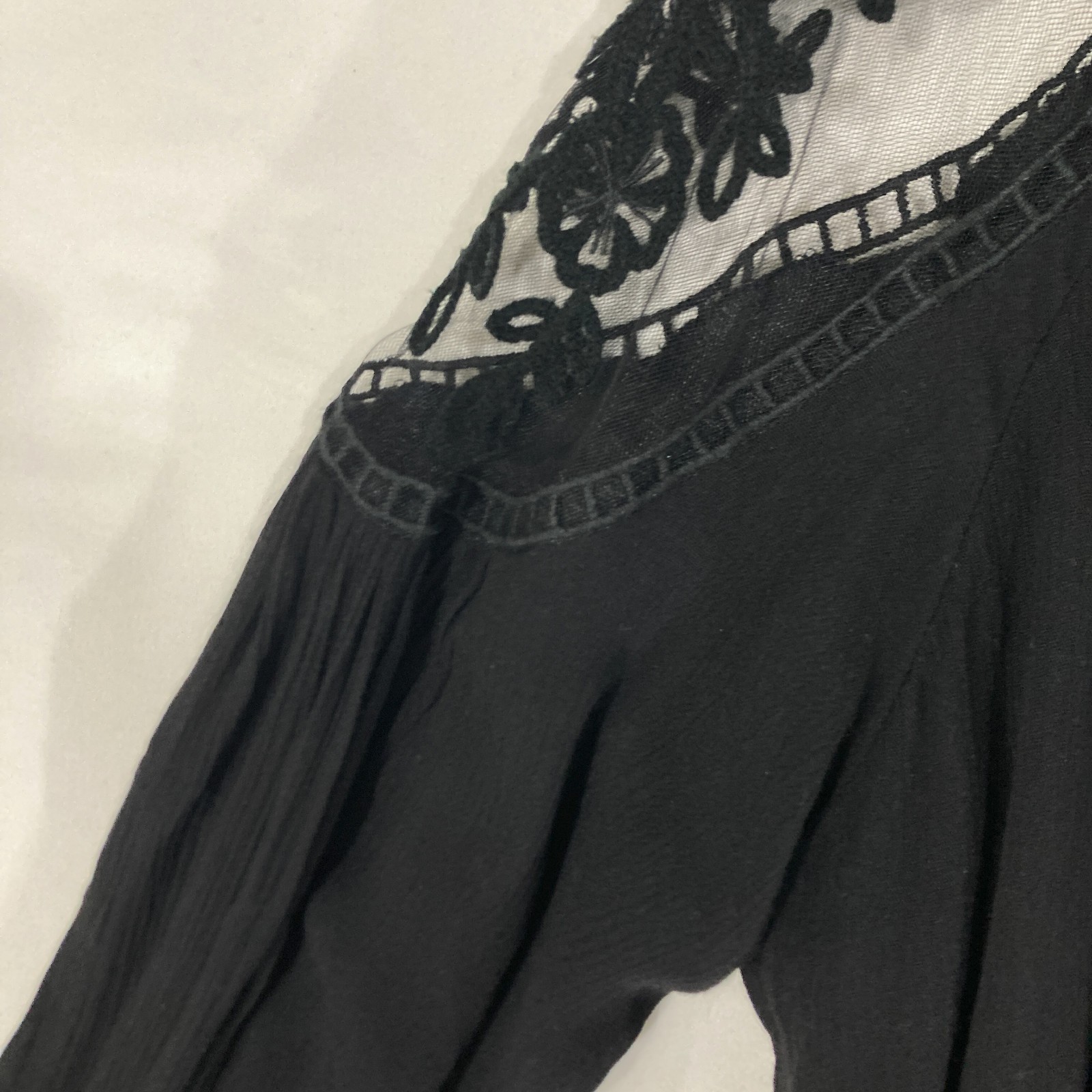 Hayden Whimsigoth Gauzy Sheer Mesh Lace Pleated Emo Goth Dress Womens S M NWOT