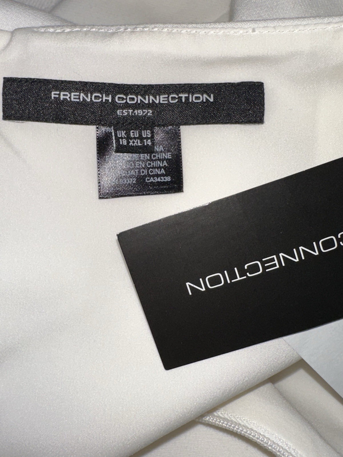 French Connection NWT White Spaghetti Strap Ruffle Hem Mini Dress