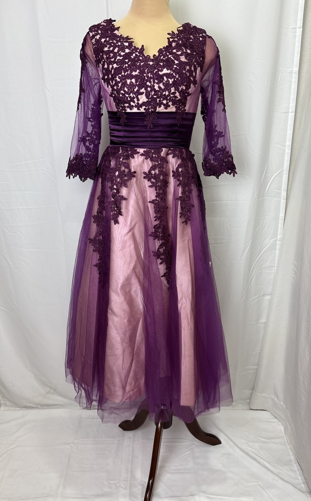 NEW V-Neck A line Ankle-Length Mother of Bride Wedding Guest Dresses SZ 4