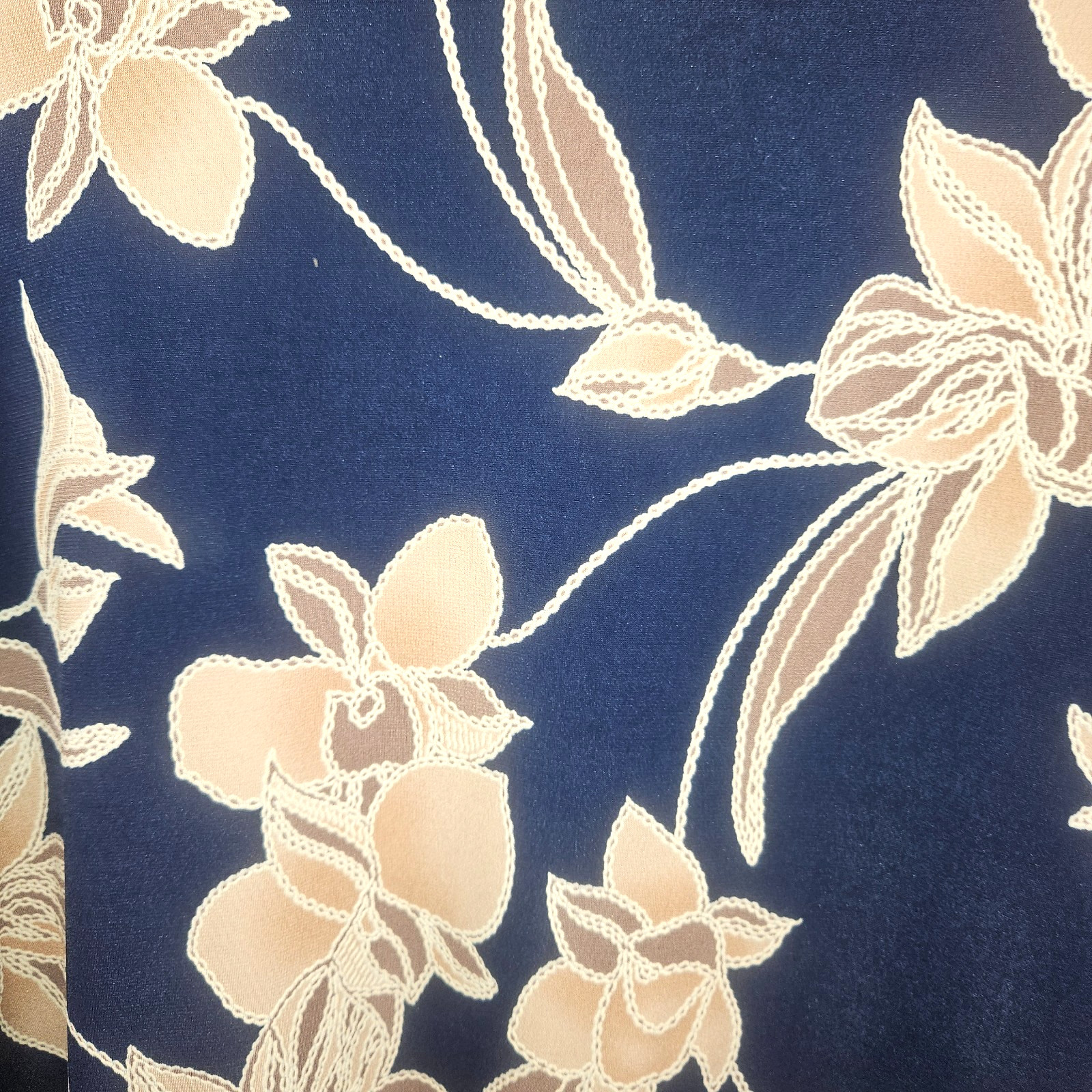 SJS Womens Medium Navy Floral Dress Flower A-Line Swing Stretch Casual