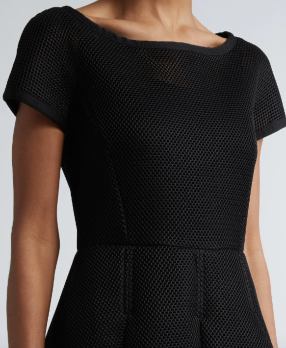NEW/missing slip, Max Mara Kiens Bateau Neck Techno Mesh Midi Dress Sz 16 #DD29