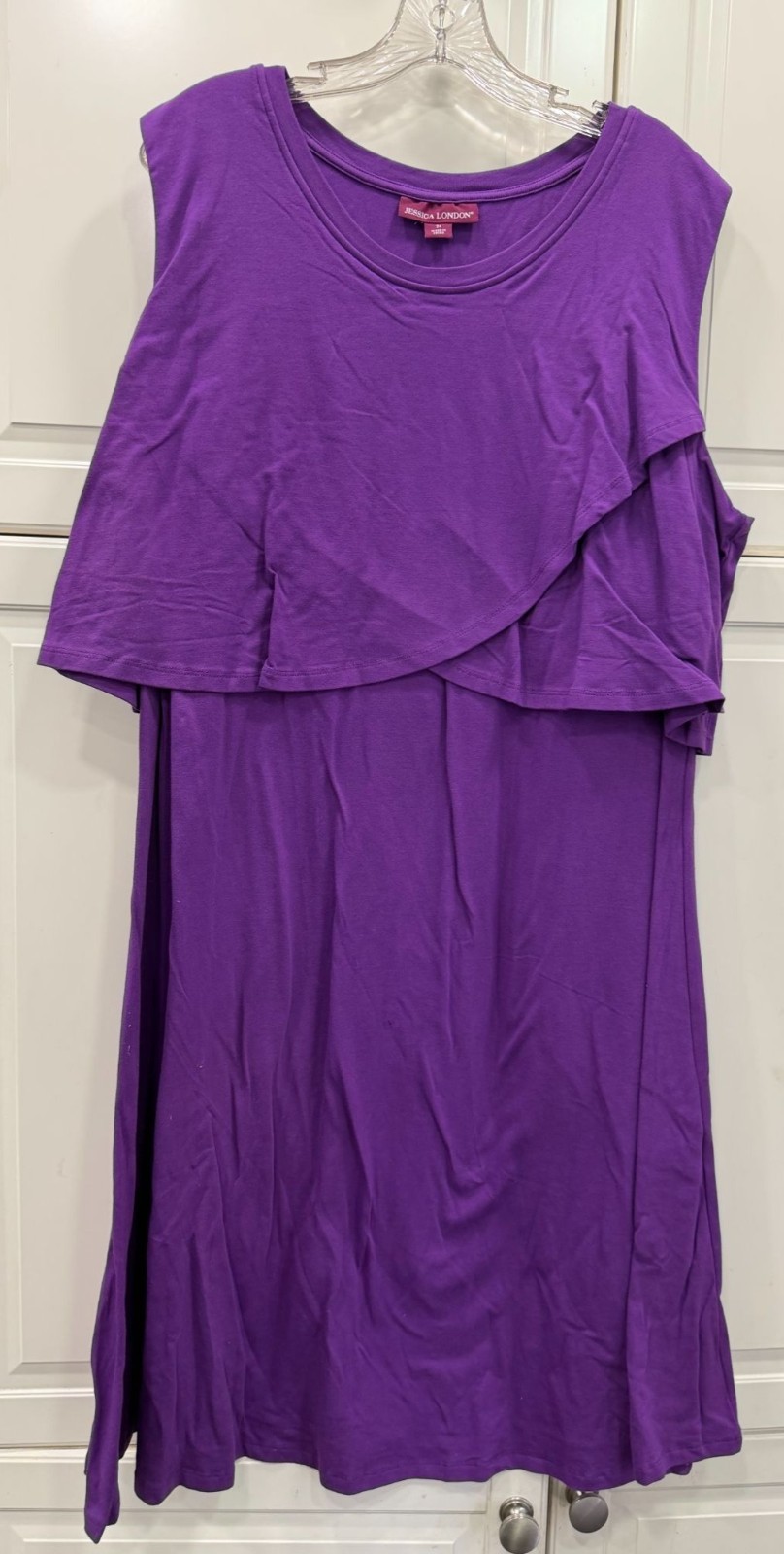 Jessica London Purple Sleeveless Womens Dress Size 24 Flowy Design