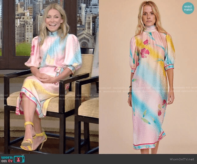 Hunter Bell Langley Dress in a pastel watercolor floral print called Quiet Bloom