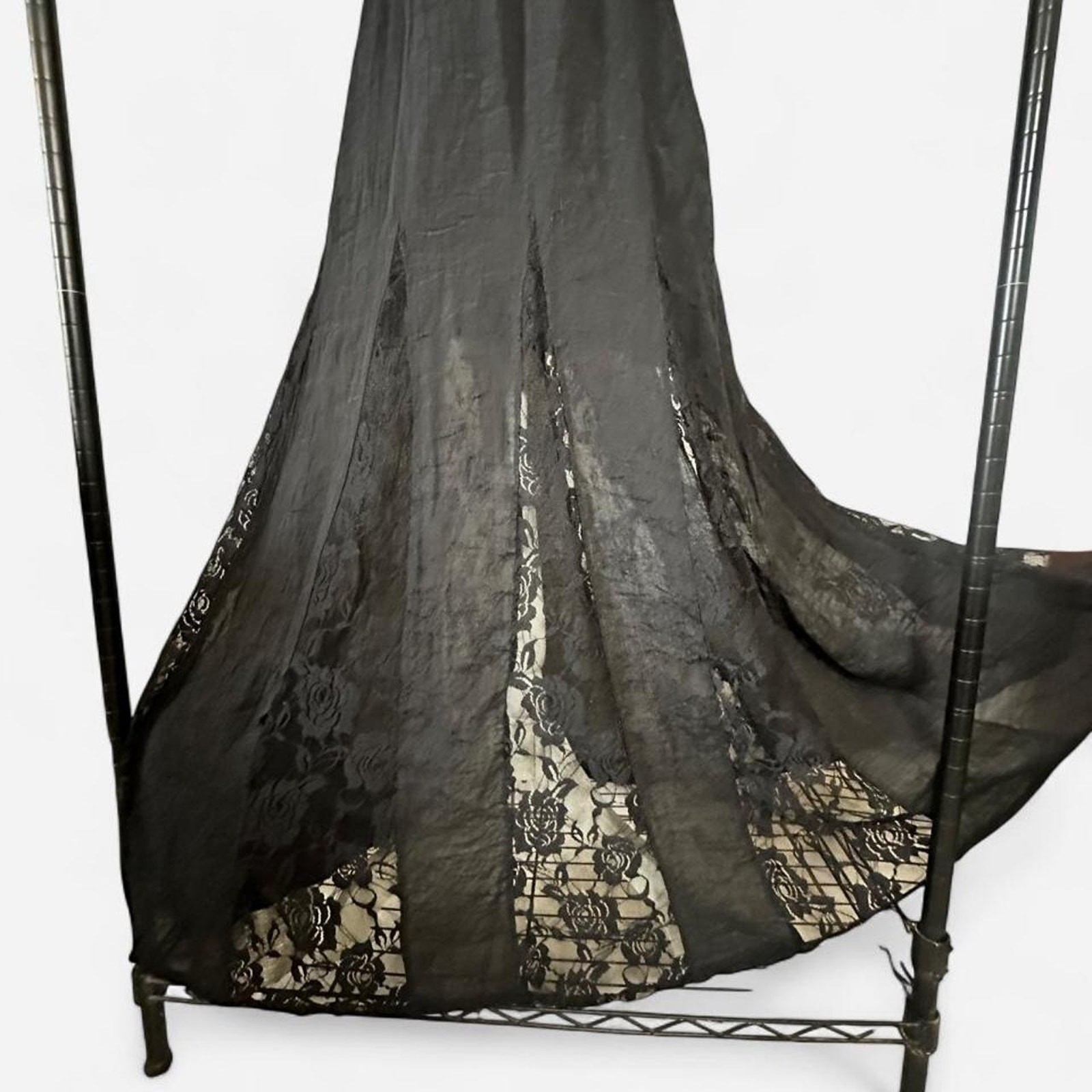 Black maxi dress with lace