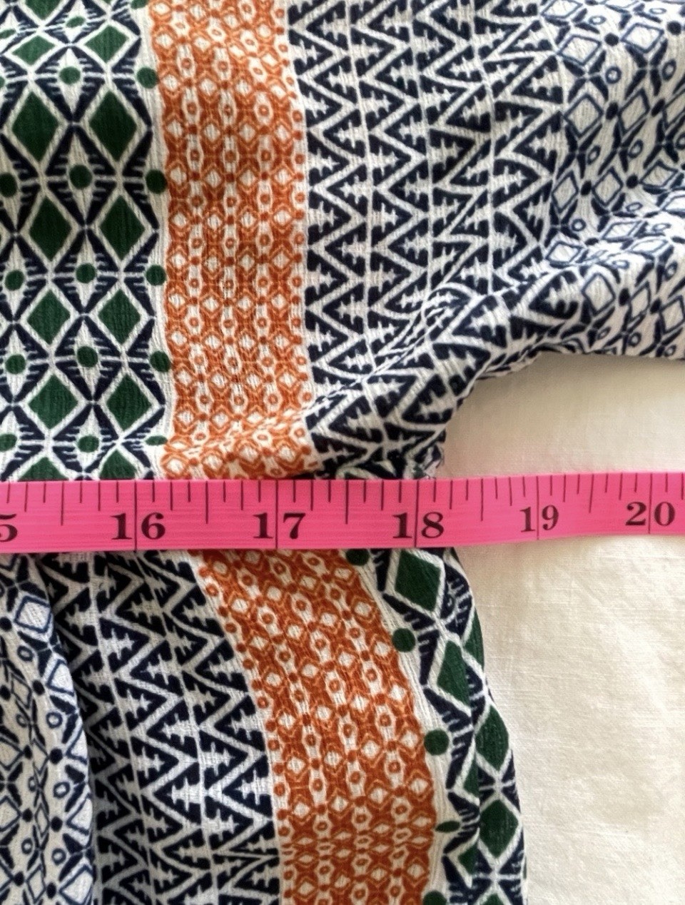Burning Dress Geometric Kaftan Long Dress Size S Short Sleeve Round Neck