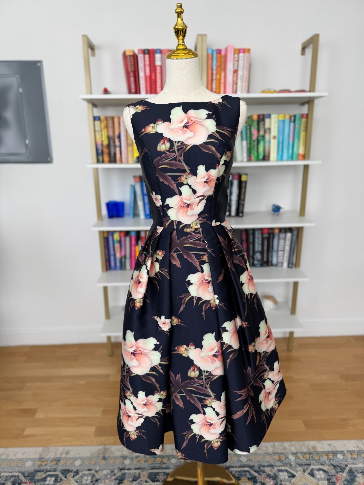 Chi Chi London Party Dress, Navy w/ Cream & Pink Floral Print, UK 6/US 2, BNWT!!