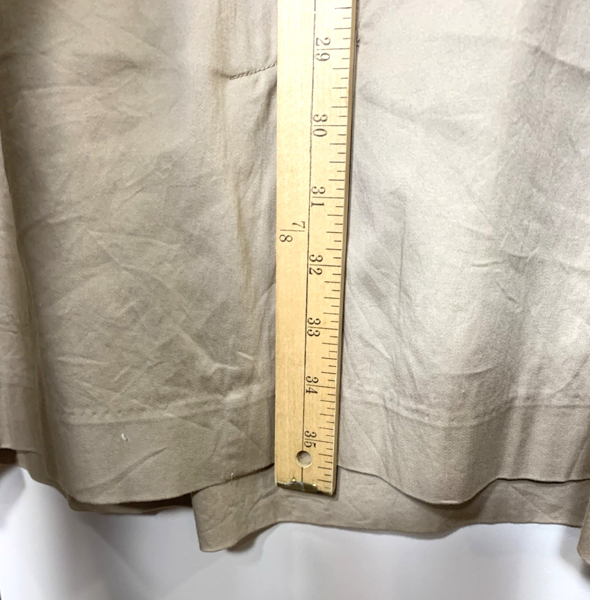 Talbots Sundress Womens Petite 8 Khaki Cotton Stretch Neutral Bow V-Neck
