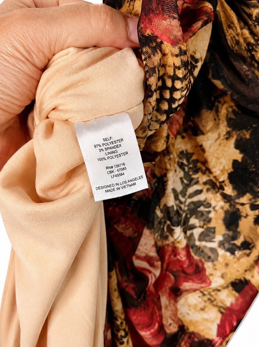 ✨ KATIA RAE Junior Floral Animal Print Cowl Neck Midi Dress