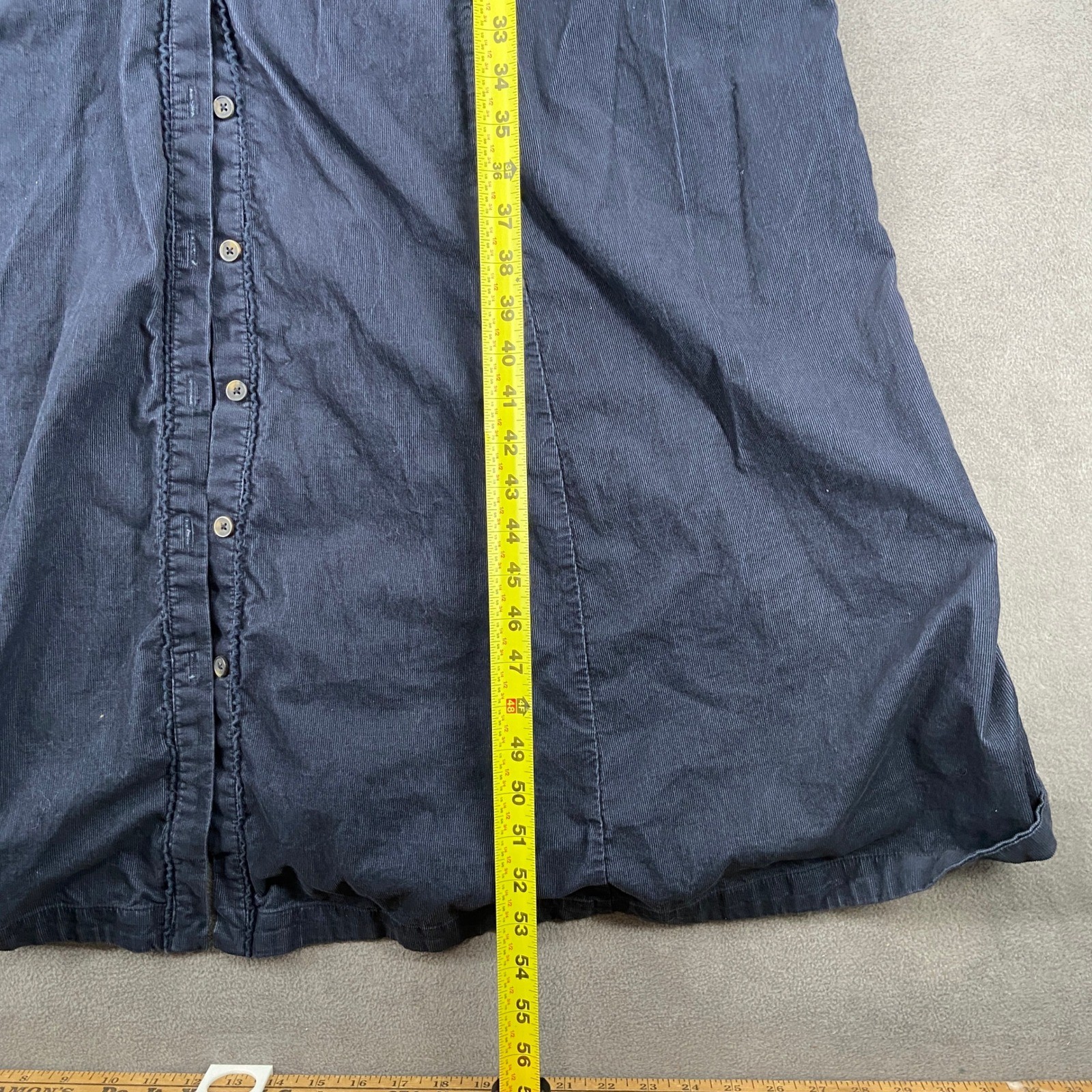 Boden Navy Blue Corduroy Maxi Shirt Dress Long Sleeve Cotton Pockets US 20-22 L