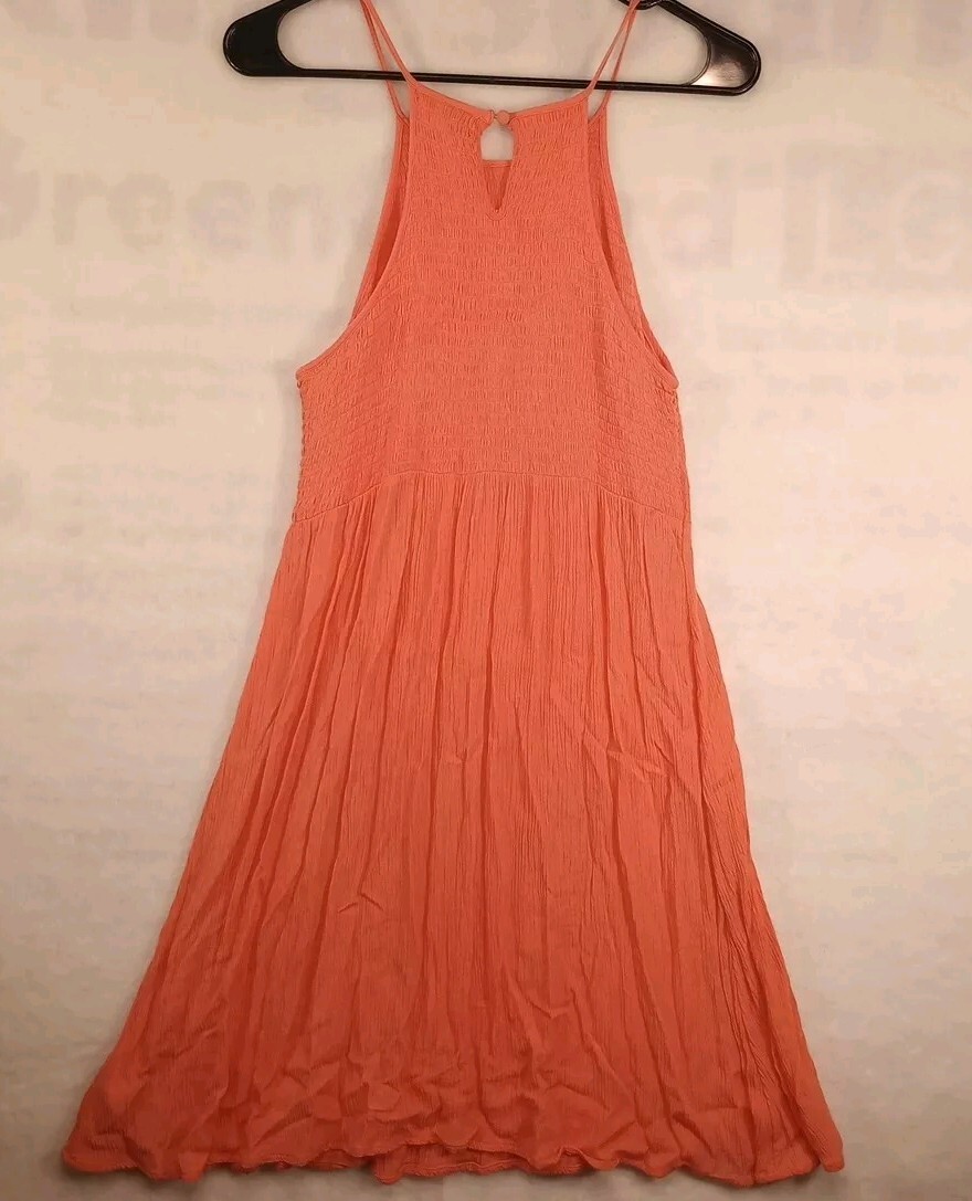 Mossimo Supply Co Sundress Womens Medium Orange Thin Straps Crew Neck