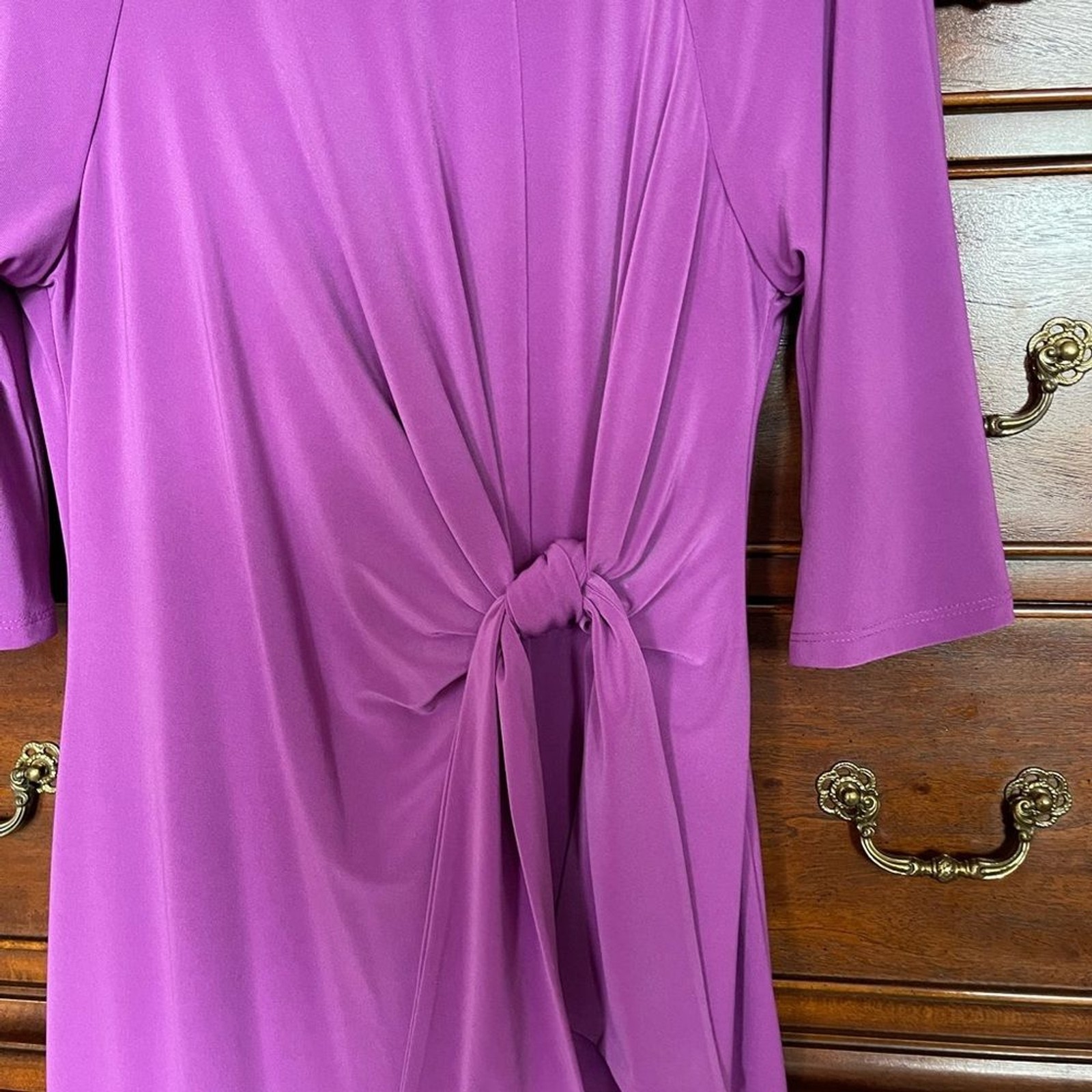 Joseph Ribkoff Fuchsia Tie-Waist Sheath Dress