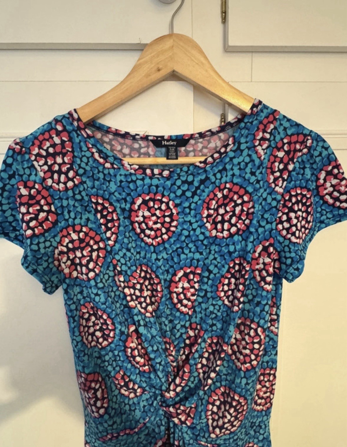 Hatley luna stretch blue patterned Mini dress Size small Great Condition