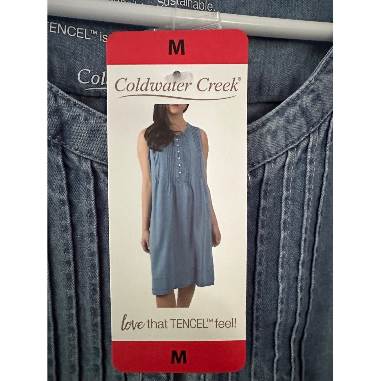 Coldwater Creek NWT Denim Midi Dress blue women’s size medium