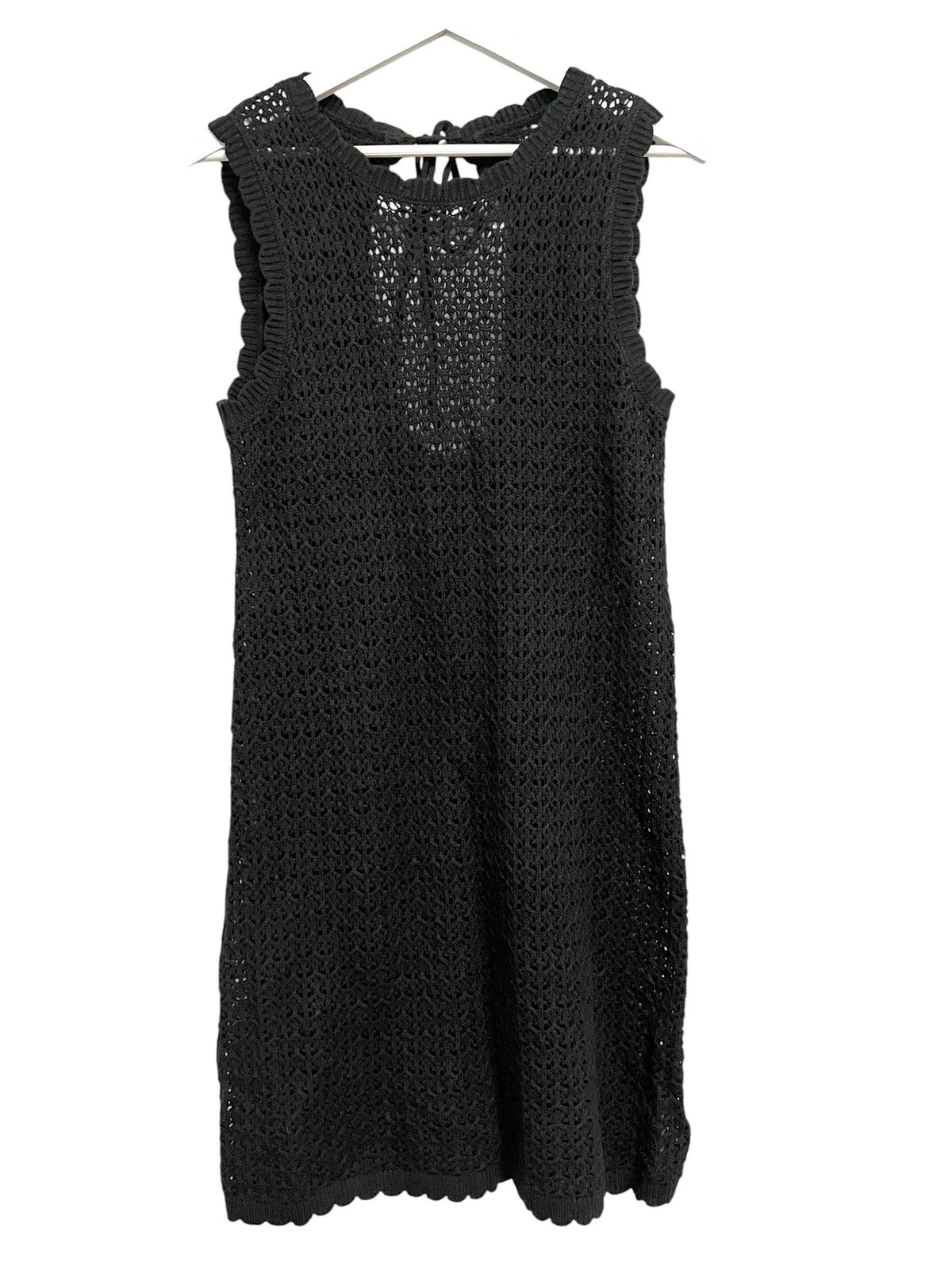 FISOEW Dress Womens Medium Black Crochet Tank Shift Beach Coverup Boho Summer