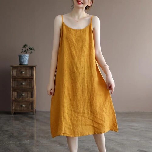 Women Slip Long Baggy Dress Sleeveless Spaghetti Strap Underskirt Loungewear