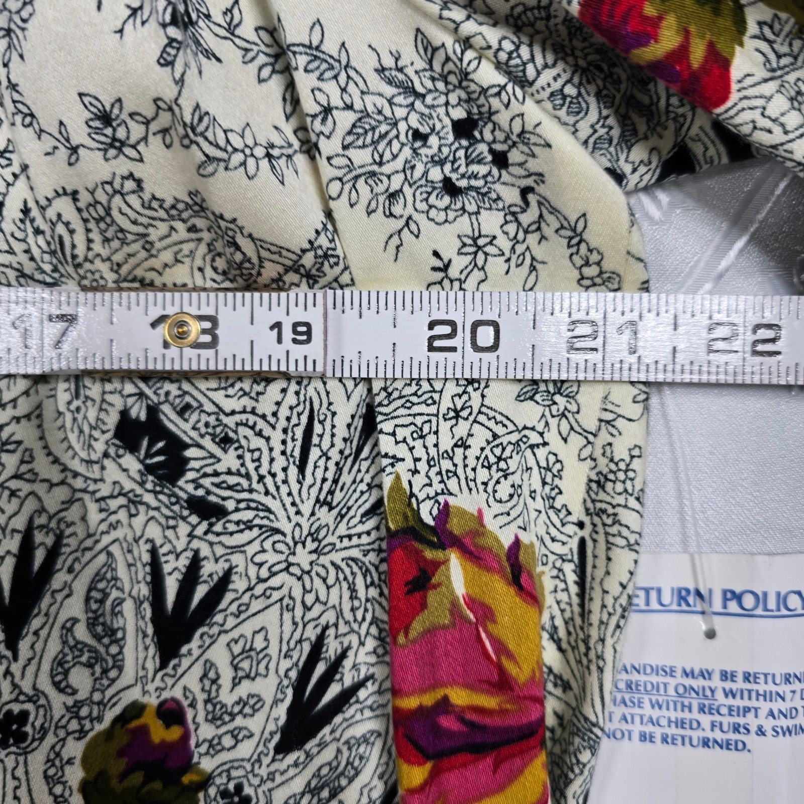 Vintage Donna Morgan for Non Stop Dress Woman 8 Floral Paisley Long Sleeve NWT