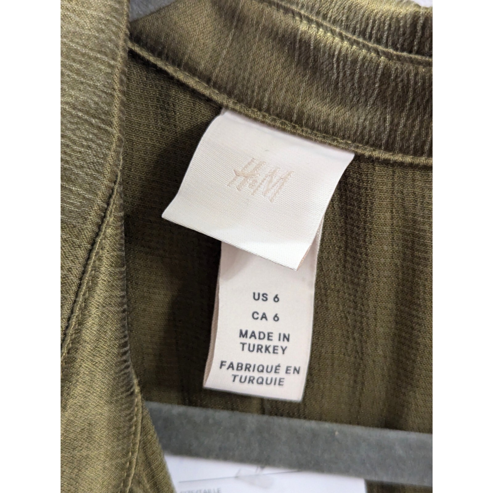 H&M Low-cut V-neck Wrapover Tunic with Draped Knot Detail Size 6