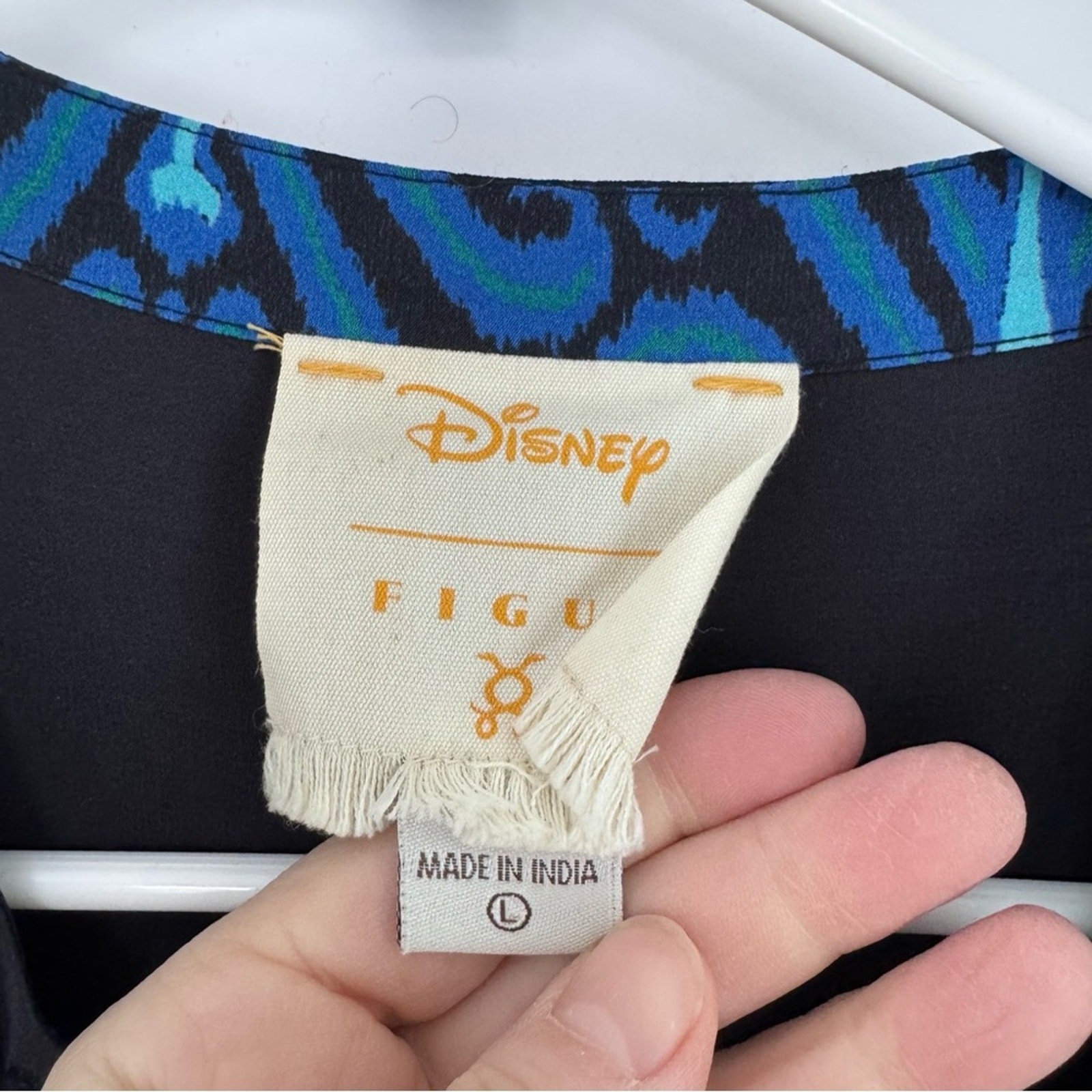 Figue x Disney Collaboration Jasmine Maxi Dress Silk Blue Black size Large