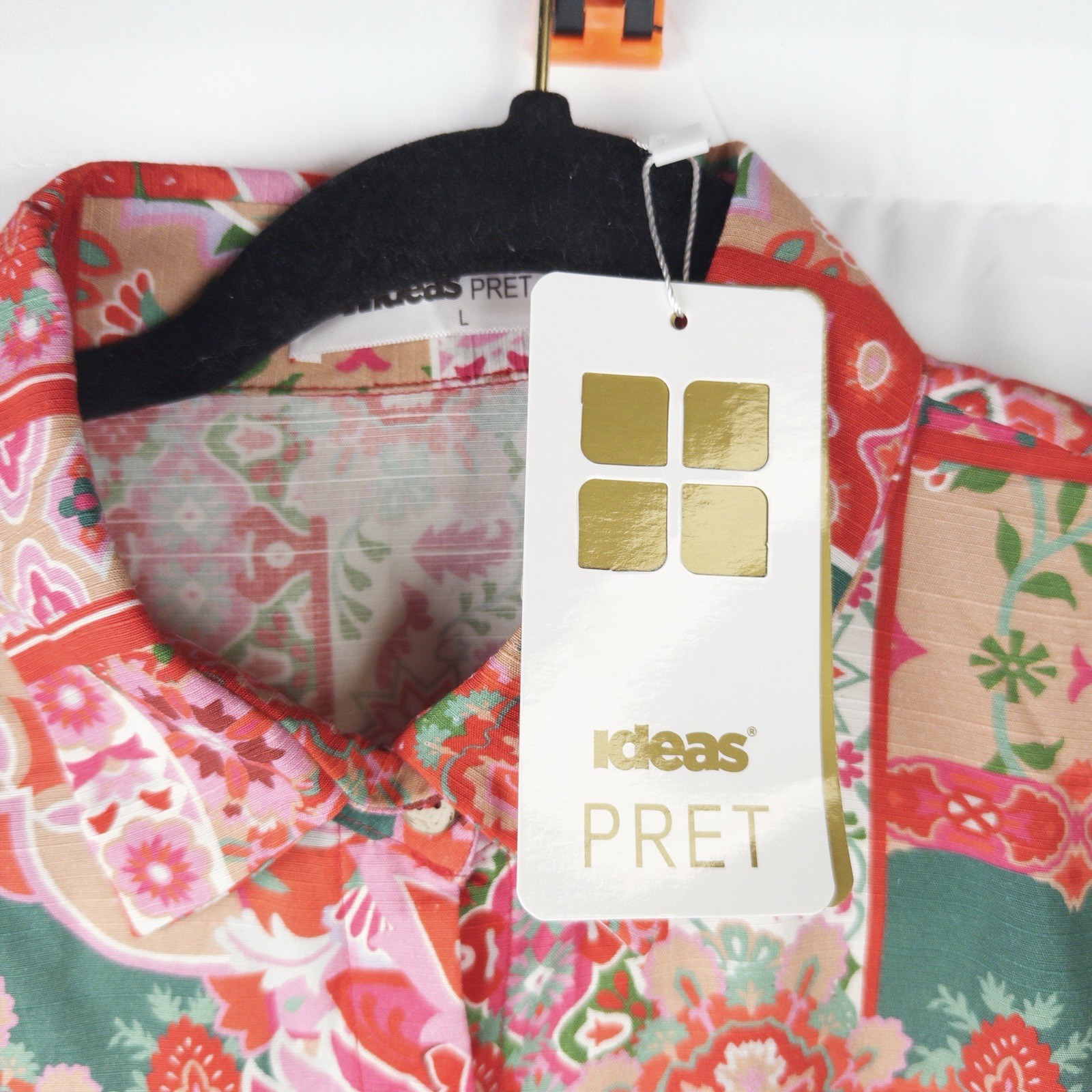 Ideas Pret Women’s 2pc Floral Multicolor Button-Front Pajama Lounge Set L